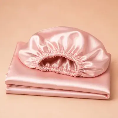 Satin bonnet or pillowcase: an example of the type of item