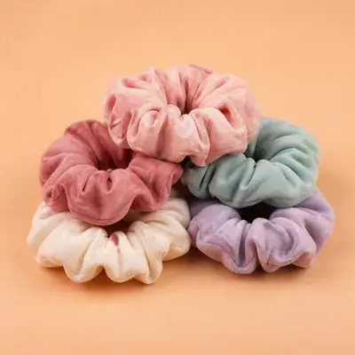 Soft scrunchies or fabric bands: an example of the type of item