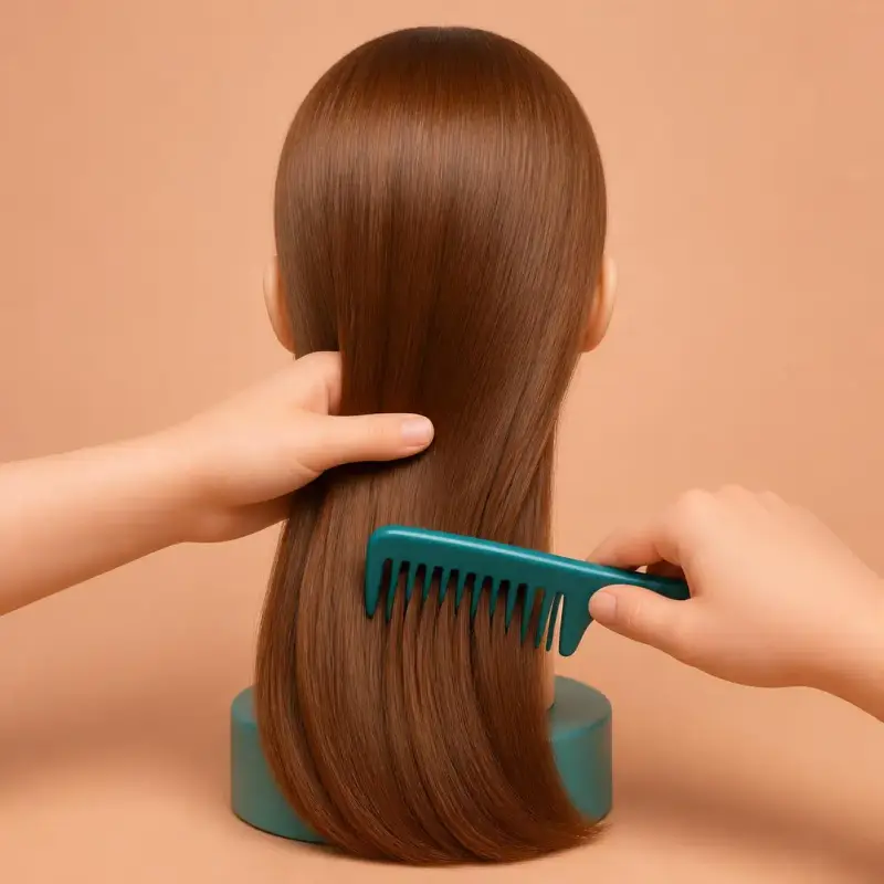 High Ponytail, step 1: detangle first