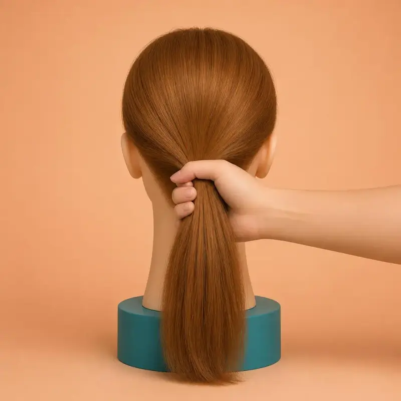 Classic Ponytail, step 3: set the height