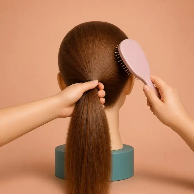 Classic Ponytail, step 4: smooth the surface