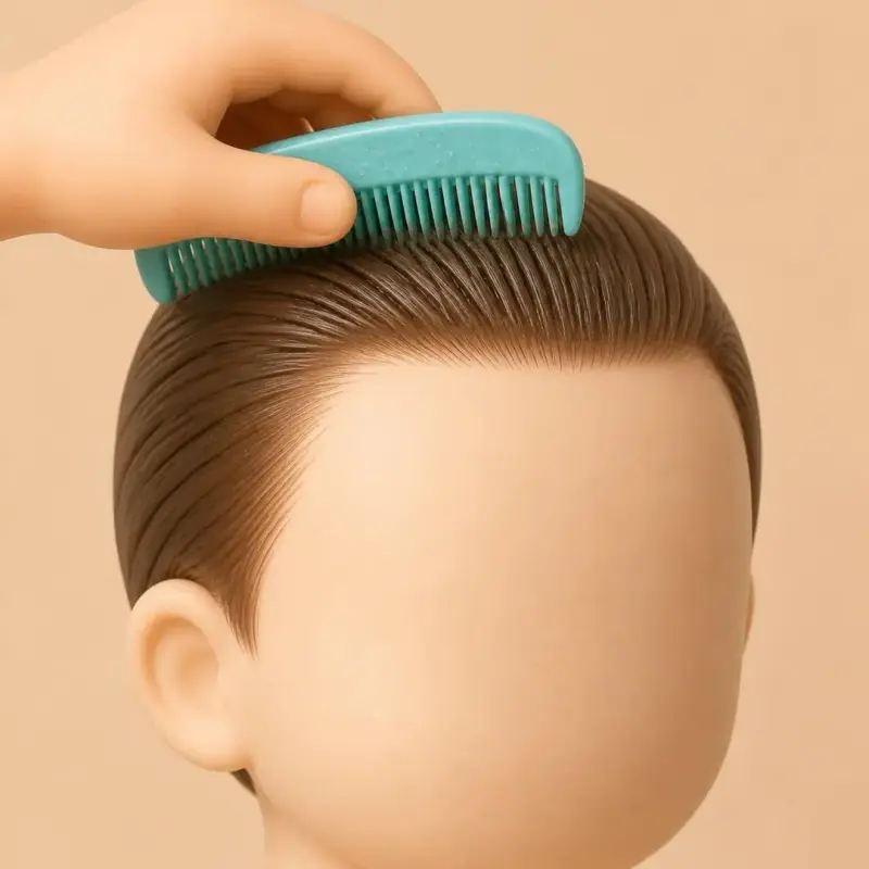 Clip-Back for Baby Wisps, step 1: dampen the wisps