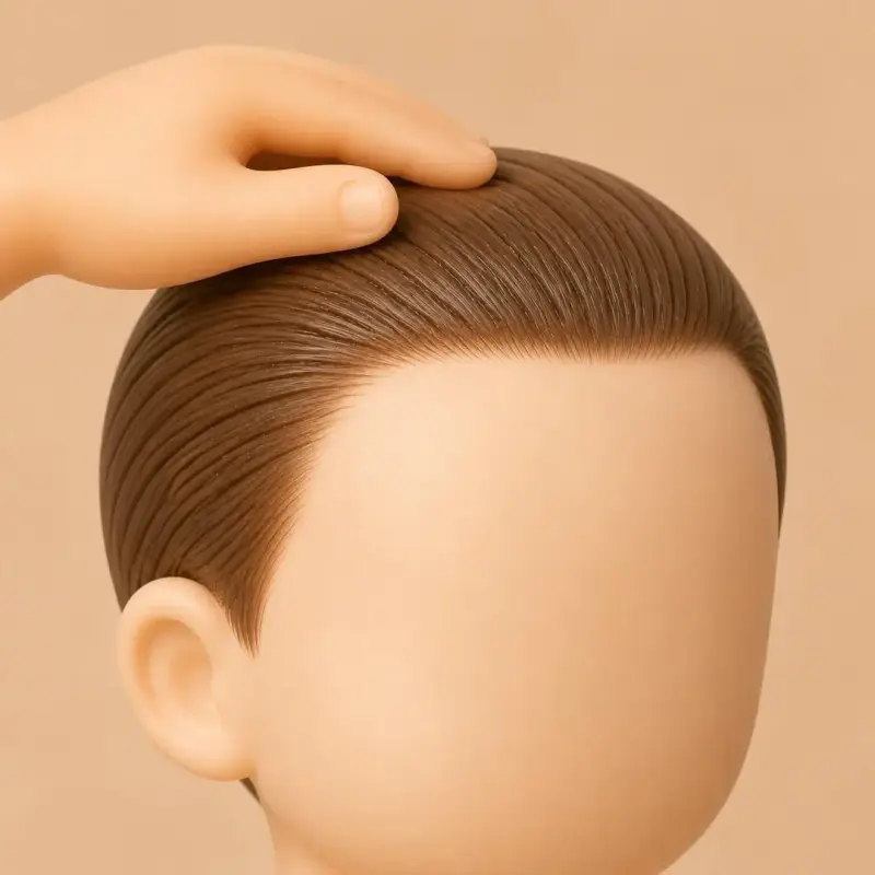 Clip-Back for Baby Wisps, step 2: gather the wisps
