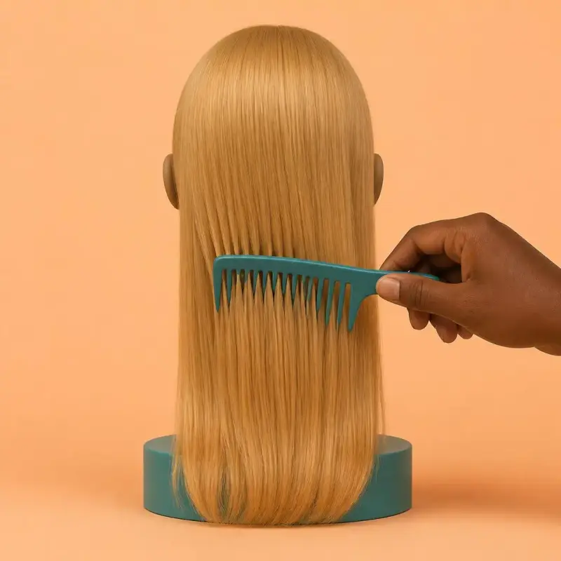 Half-Up, Half-Down, step 1: detangle all the hair