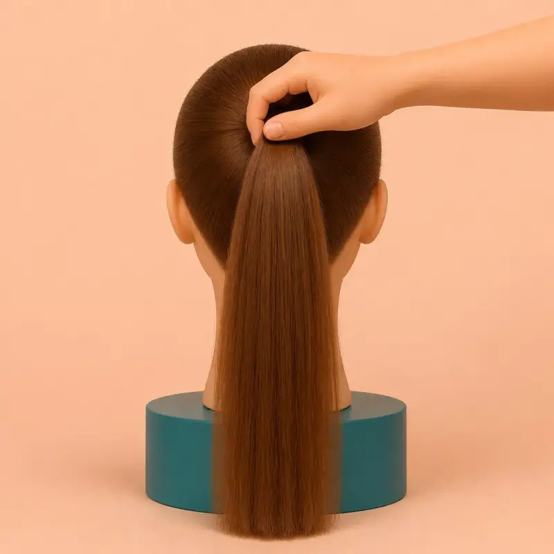High Ponytail, step 3: check the position
