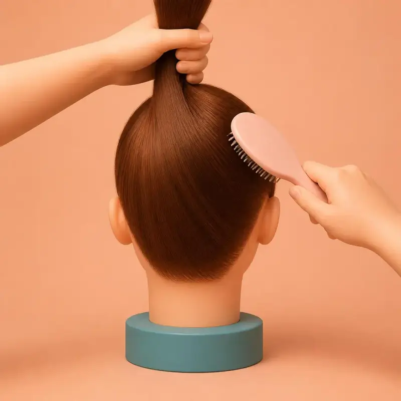 High Ponytail, step 4: smooth the surface