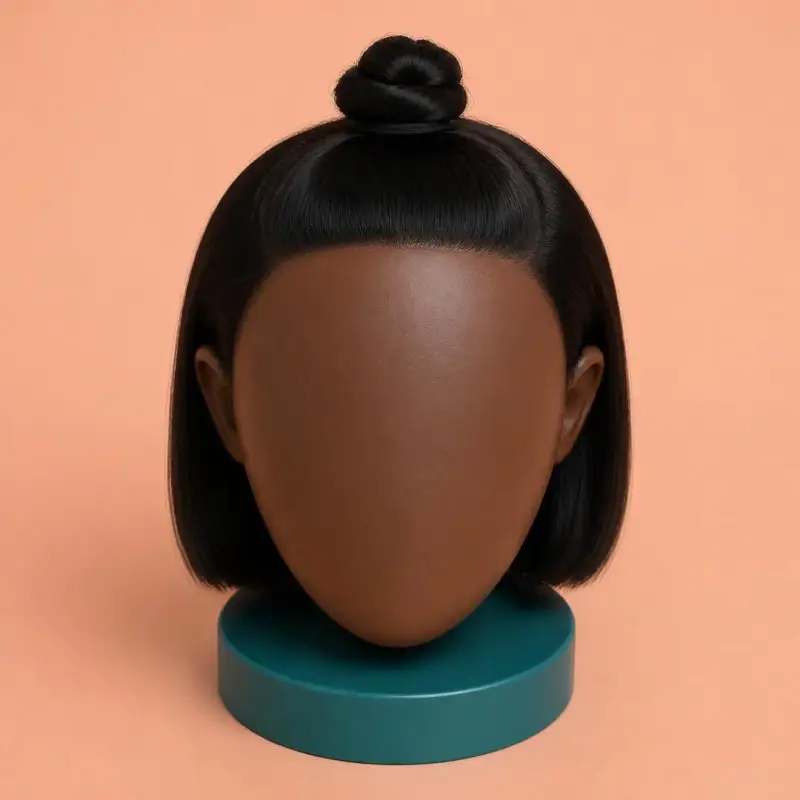 Mini Top Knot, the finished style: back view