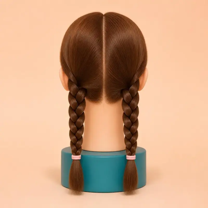 Plaited Pigtails, the finished style