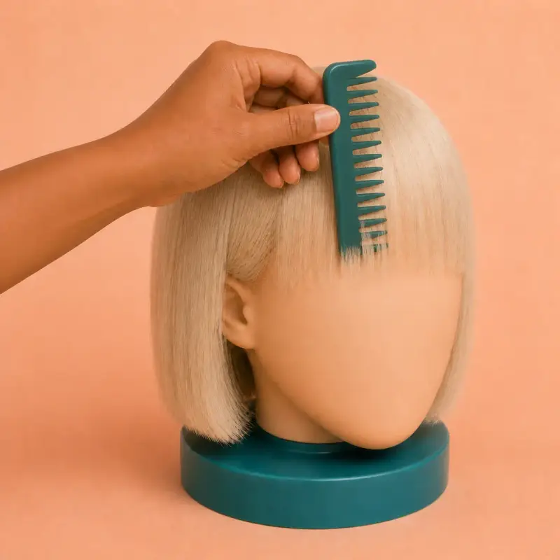 Side-Swept Clip, step 1: comb the front through