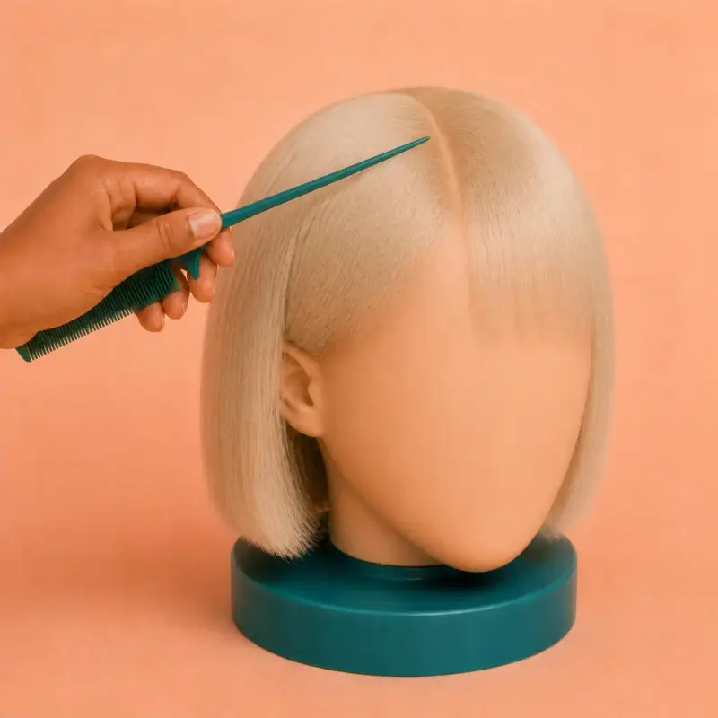 Side-Swept Clip, step 2: make a side parting