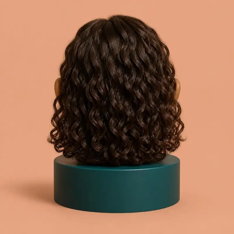 Tangle-Free Brushing, the finished style on curly hair