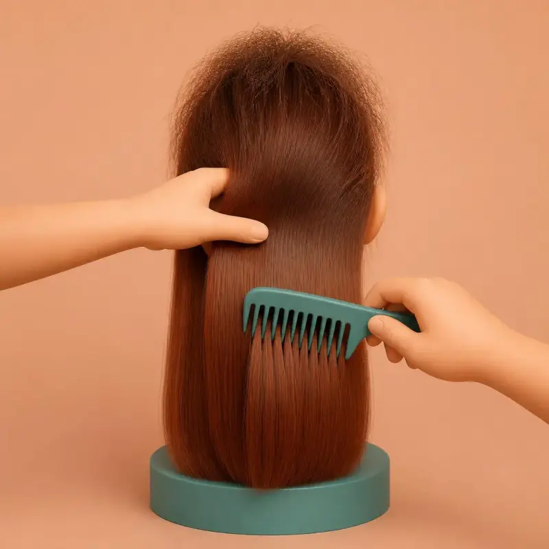 Tangle-Free Brushing, step 4: work upward in stages