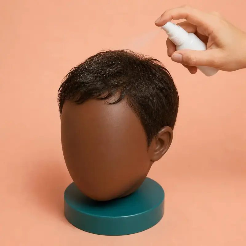 Top Sprout, step 1: mist the front and top