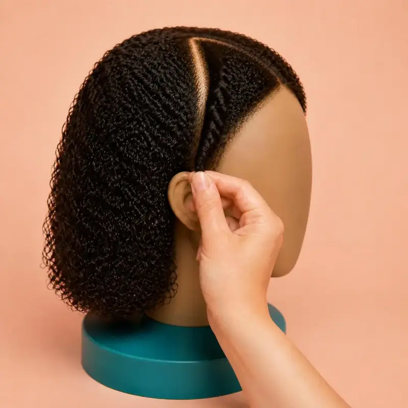 Twist-Back Sides, step 4, curly hair: twist it back