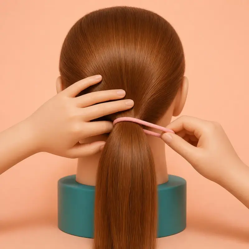 Holding tension, shown on a model head